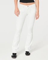 Low-Rise White Boot Jeans