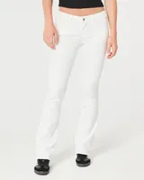 Low-Rise White Boot Jeans