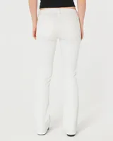 Low-Rise White Boot Jeans