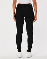 High-Rise Black Super Skinny Jeans