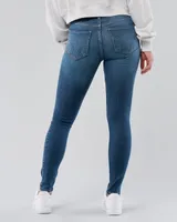 High-Rise Ripped Medium Wash Super Skinny Jeans