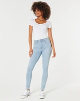 High-Rise Light Wash Super Skinny Jeans