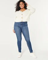 Curvy High-Rise Medium Wash Jean Leggings