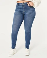 Curvy High-Rise Medium Wash Jean Leggings