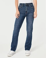 Ultra High-Rise Dark Wash 90s Straight Jeans