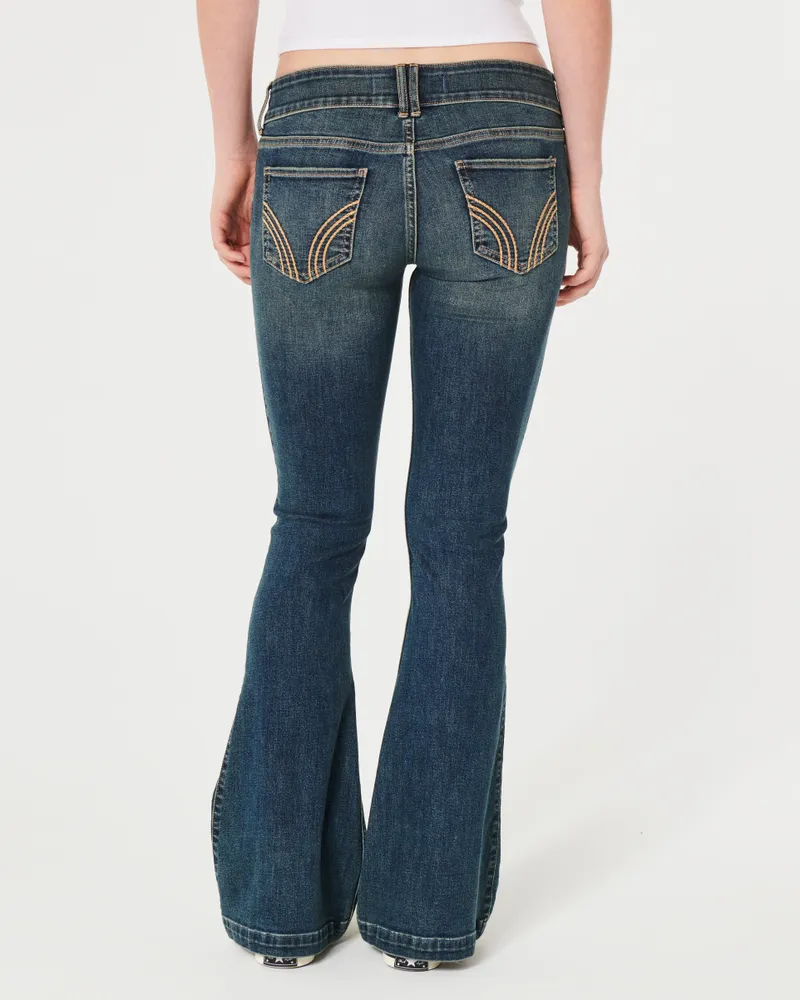 Hollister Low-Rise Dark Wash Y2K Flare Jeans