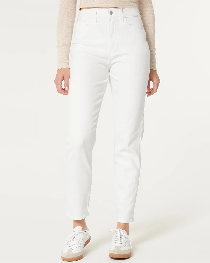 Ultra High-Rise White Mom Jeans