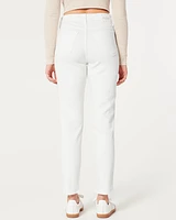 Ultra High-Rise White Mom Jeans