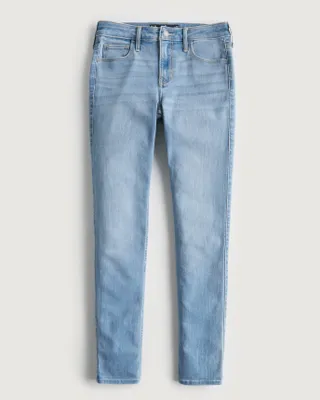 Mid-Rise Medium Wash Super Skinny Jeans