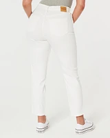 Curvy Ultra High-Rise White Mom Jeans