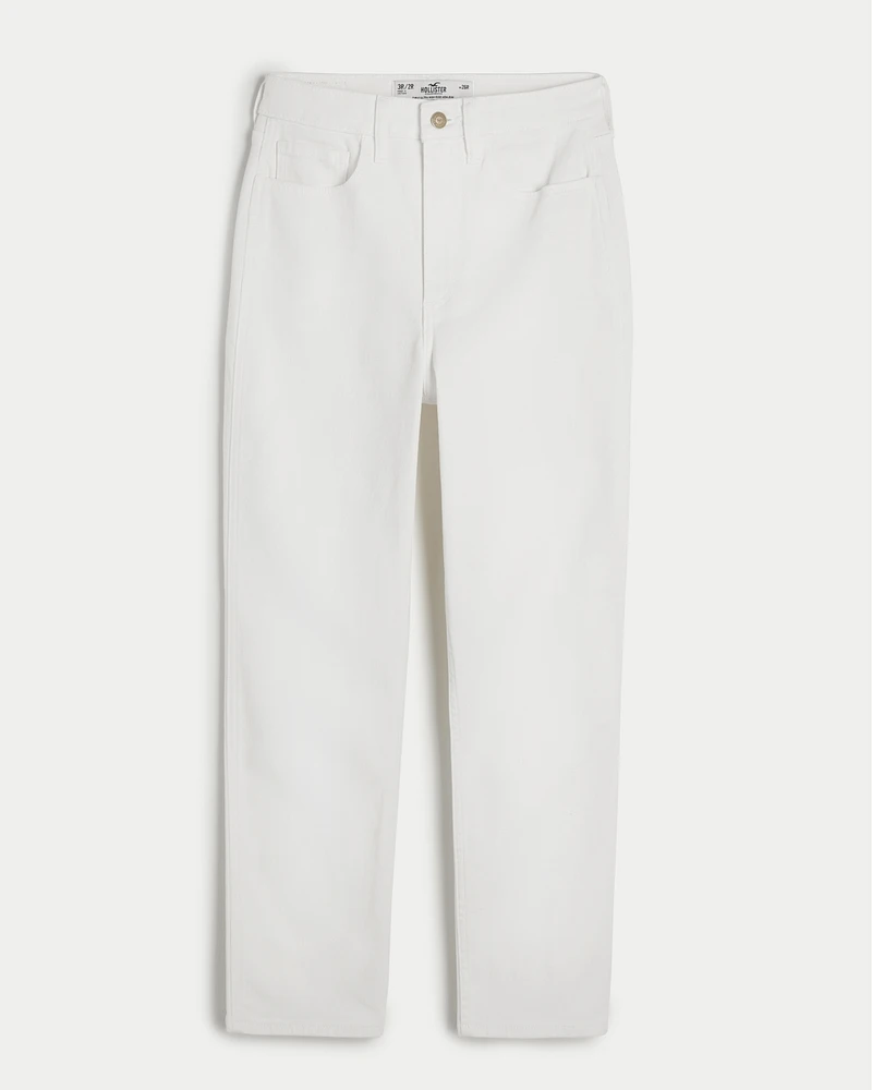 Curvy Ultra High-Rise White Mom Jeans