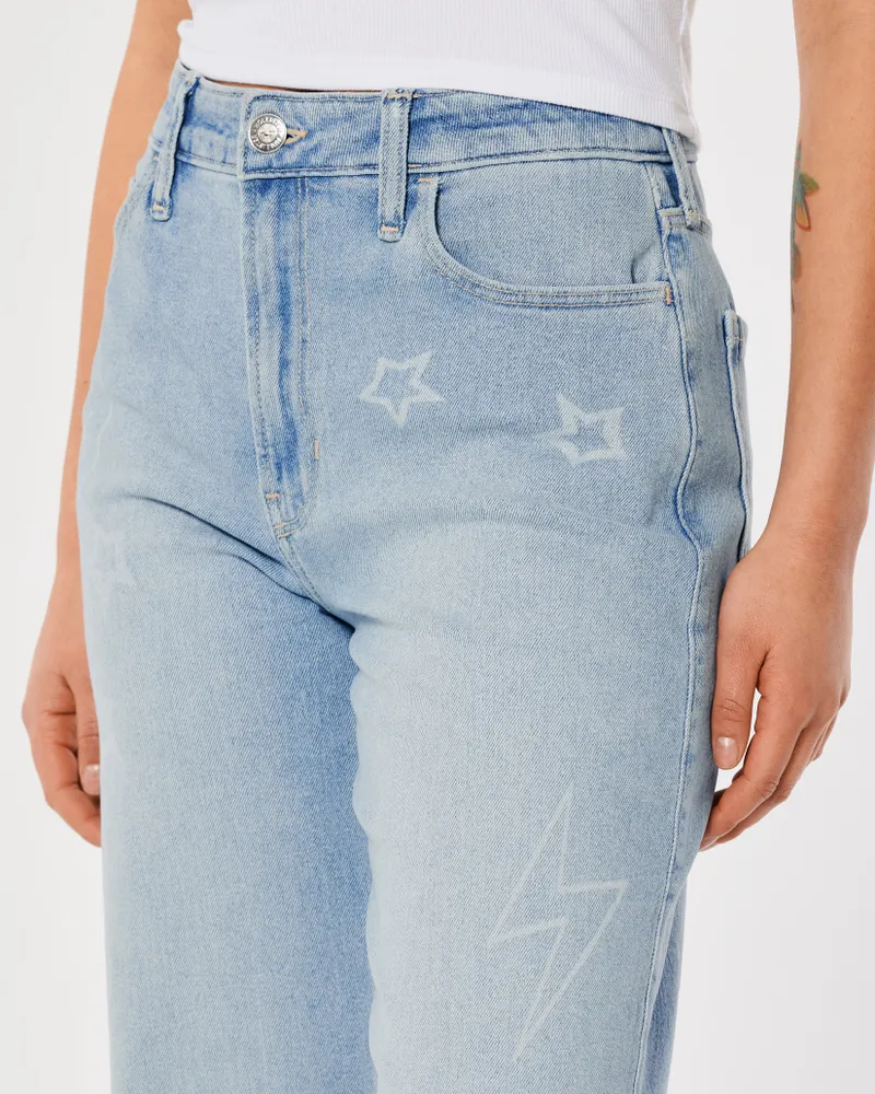 Hollister Ultra High-Rise Cream Dad Jeans