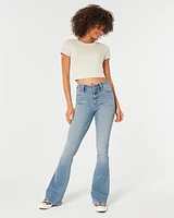 High Rise Medium Wash Flare Jeans