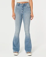 High-Rise Light Wash Flare Jeans