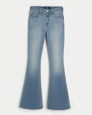 High-Rise Light Wash Flare Jeans