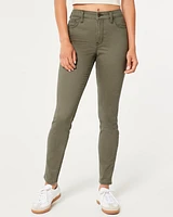 High-Rise Olive Green Super Skinny Jeans