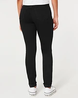 High-Rise Ripped Black Jean Leggings