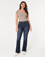 Curvy Mid-Rise Dark Wash Boot Jeans