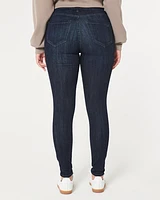 Curvy High-Rise Ripped Dark Wash Jean Leggings