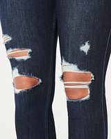 Curvy High-Rise Ripped Dark Wash Jean Leggings