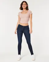 Curvy Low-Rise Dark Wash Super Skinny Jeans