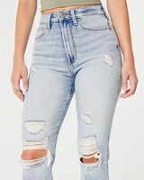 Curvy Ultra High-Rise Ripped Light Wash Mom Jeans