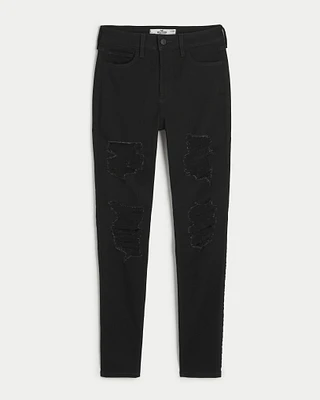 Curvy High-Rise Ripped Super Skinny Jeans