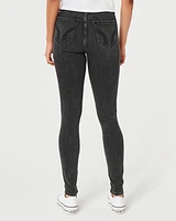 High-Rise Washed Black Super Skinny Jeans