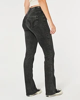 Curvy Mid-Rise Washed Black Boot Jeans