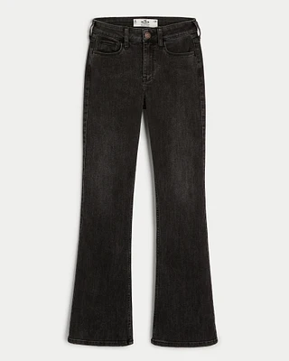 Curvy Mid-Rise Washed Black Boot Jeans