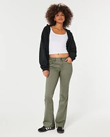 Mid-Rise Olive Green Boot Jeans