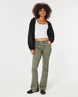 Mid-Rise Olive Green Boot Jeans