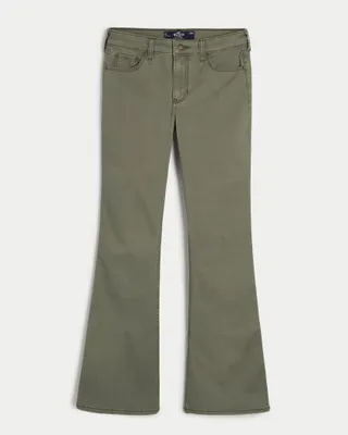 Mid-Rise Olive Green Boot Jeans