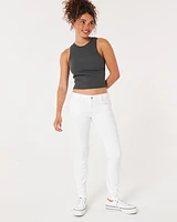 Low-Rise White Super Skinny Jeans