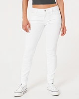 Low-Rise White Super Skinny Jeans