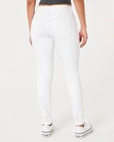 Low-Rise White Super Skinny Jeans