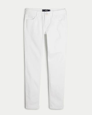 Low-Rise White Super Skinny Jeans