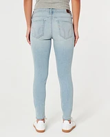 Low-Rise Ripped Light Wash Super Skinny Jeans