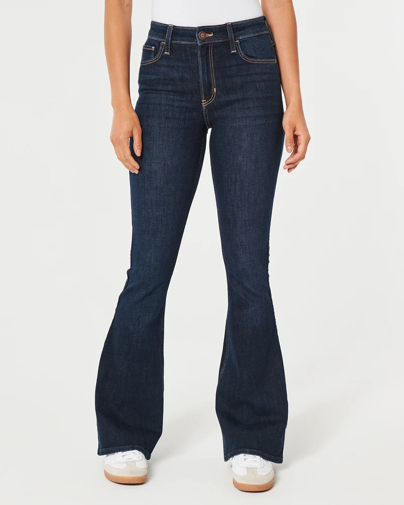 High-Rise Dark Wash Flare Jeans