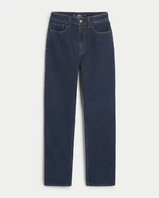 Ultra High-Rise Dark Rinse Wash 90s Straight Jeans