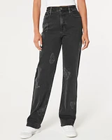 Ultra High-Rise Grey Cargo Dad Jeans