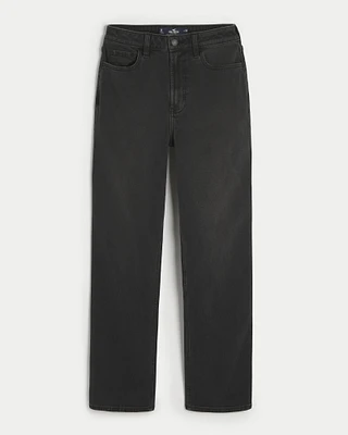 Ultra High-Rise Washed Black 90s Straight Jeans