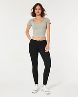 Curvy Low-Rise Black Super Skinny Jeans