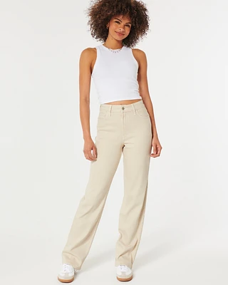 Ultra High-Rise Cream Dad Jeans