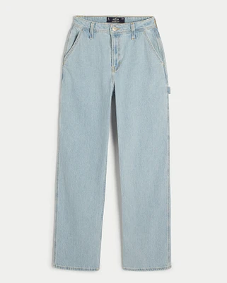 Ultra High-Rise Light Wash Carpenter Dad Jeans