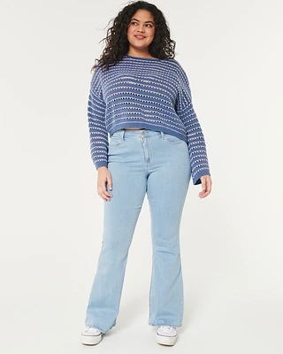 Curvy High-Rise Light Wash Flare Jeans