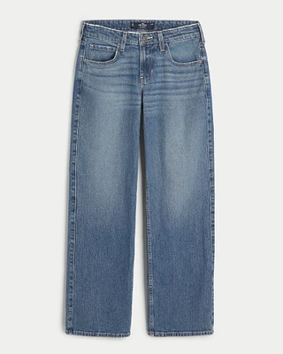 Low-Rise Medium Wash Baggy Jeans