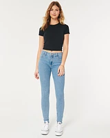 High-Rise Light Wash Super Skinny Jeans