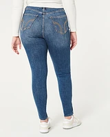 Curvy High-Rise Ripped Dark Wash Super Skinny Jeans