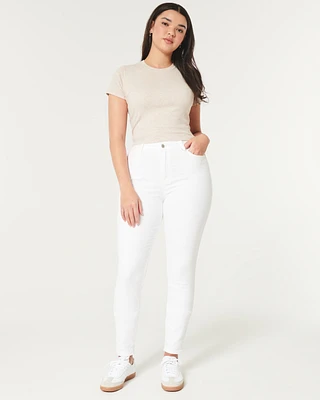 Curvy High-Rise White Super Skinny Jeans